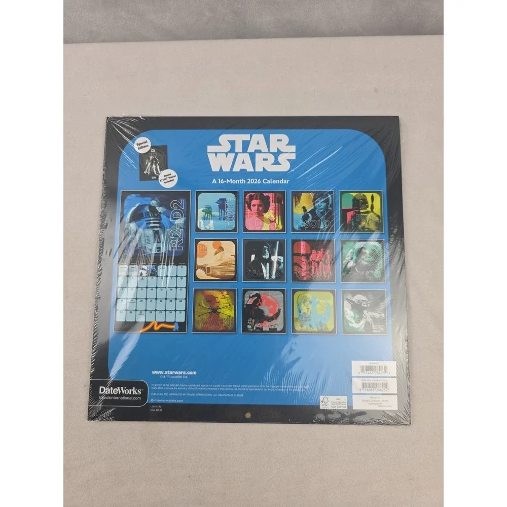 Trends International, ‎ Star Wars Exclusive with Bonus Print 2026 Wall Calendar,